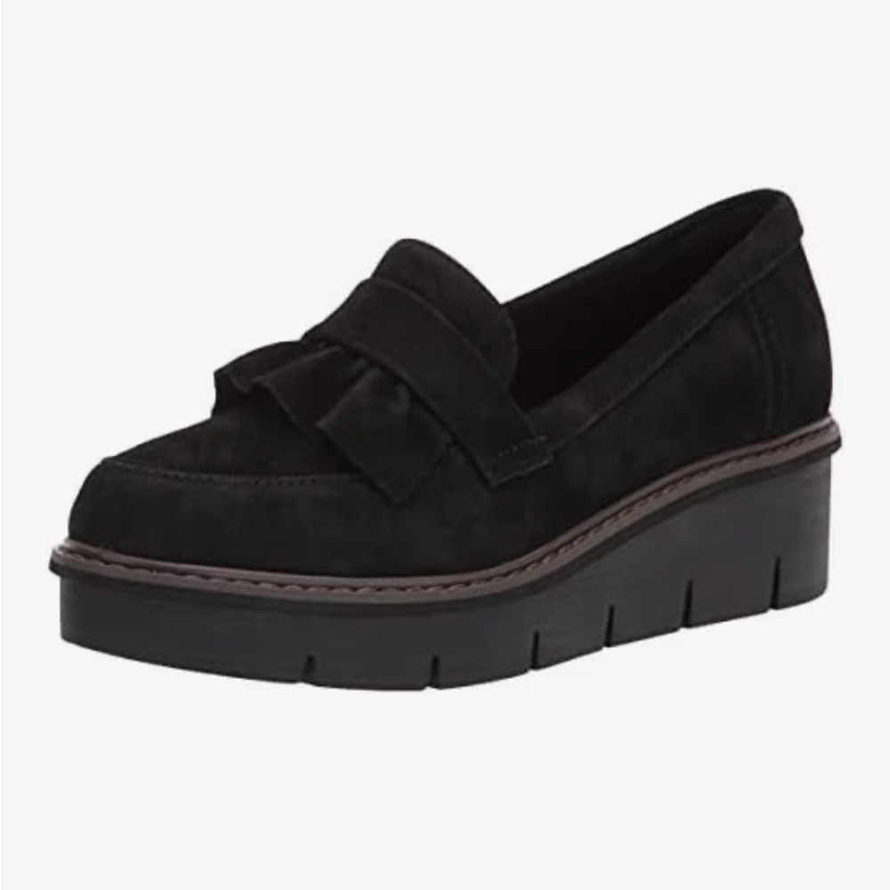 Women's Clark’s Black Suede Loafer Shoes